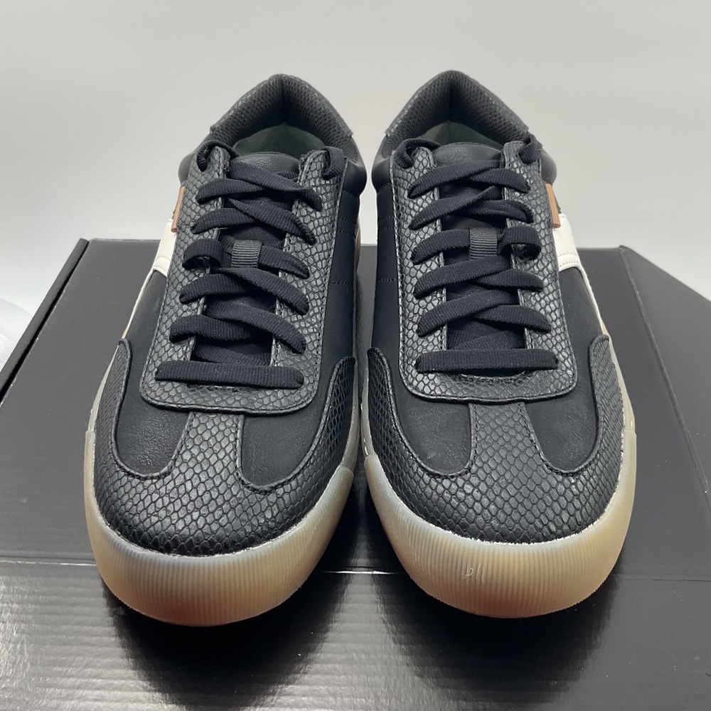 Dr Scholls Women Nova Sneaker Black White Snake Embossed Platform Gum Sole - Picture 10 of 11